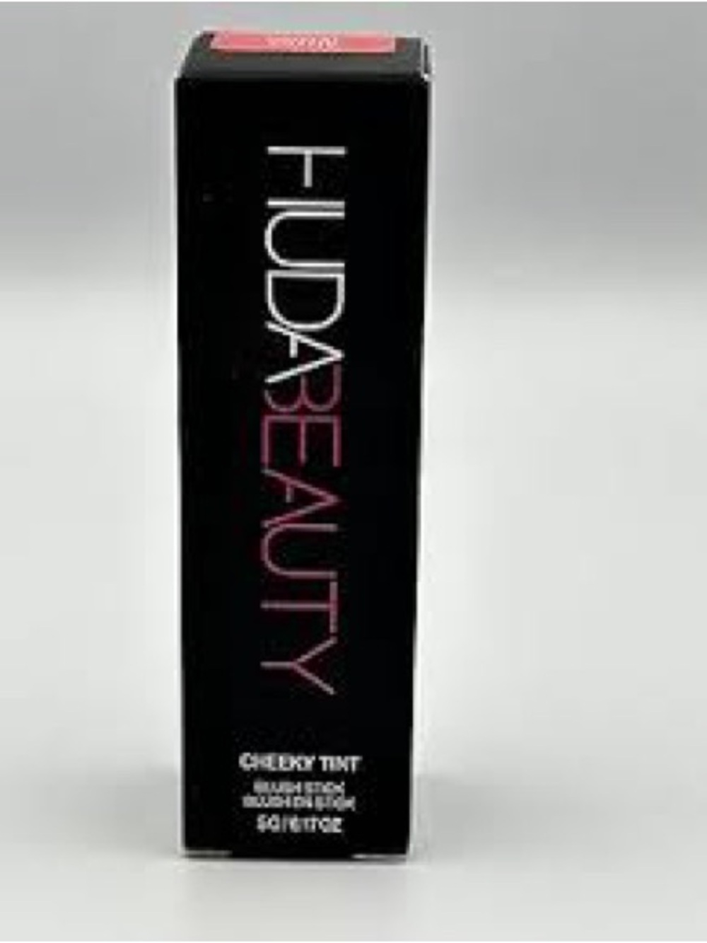 HUDA BEAUTY Black Box with Pink Logo Lip & Cheek Tint Packaging